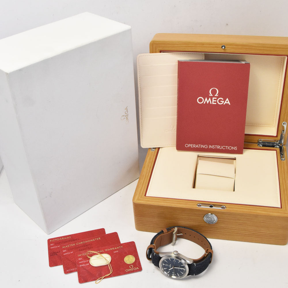 with paper OMEGA Seamaster Railmaster 220.12.40.20.03.001 Coaxial Master Chronometer blue Dial Automatic Men's
 Watch R#144005