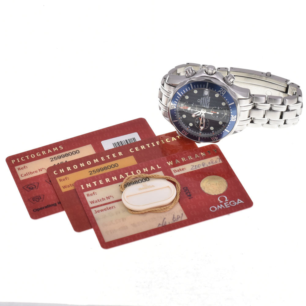 with paper OMEGA Seamaster300 2599.80 Chronograph Date blue Dial Automatic Men's
 Watch A#144007