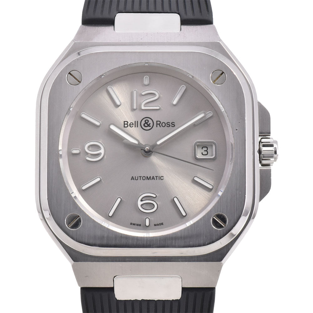 with paper Bell＆Ross Instrument BR05 BR05A-GR-ST/SRB Stainless Steel / Rubber Silver Dial Automatic Men's
 Watch B#144013