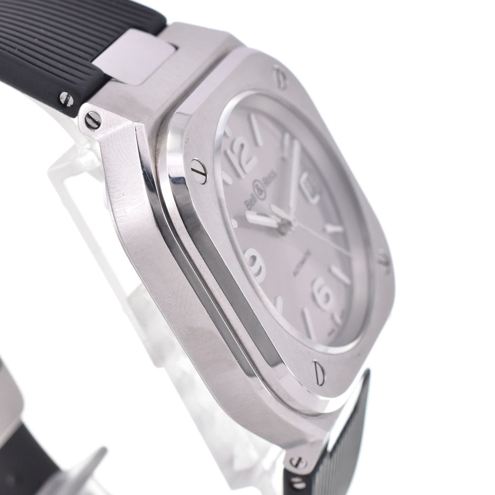 with paper Bell＆Ross Instrument BR05 BR05A-GR-ST/SRB Stainless Steel / Rubber Silver Dial Automatic Men's
 Watch B#144013