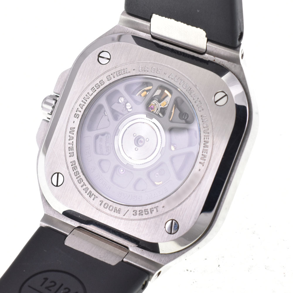 with paper Bell＆Ross Instrument BR05 BR05A-GR-ST/SRB Stainless Steel / Rubber Silver Dial Automatic Men's
 Watch B#144013