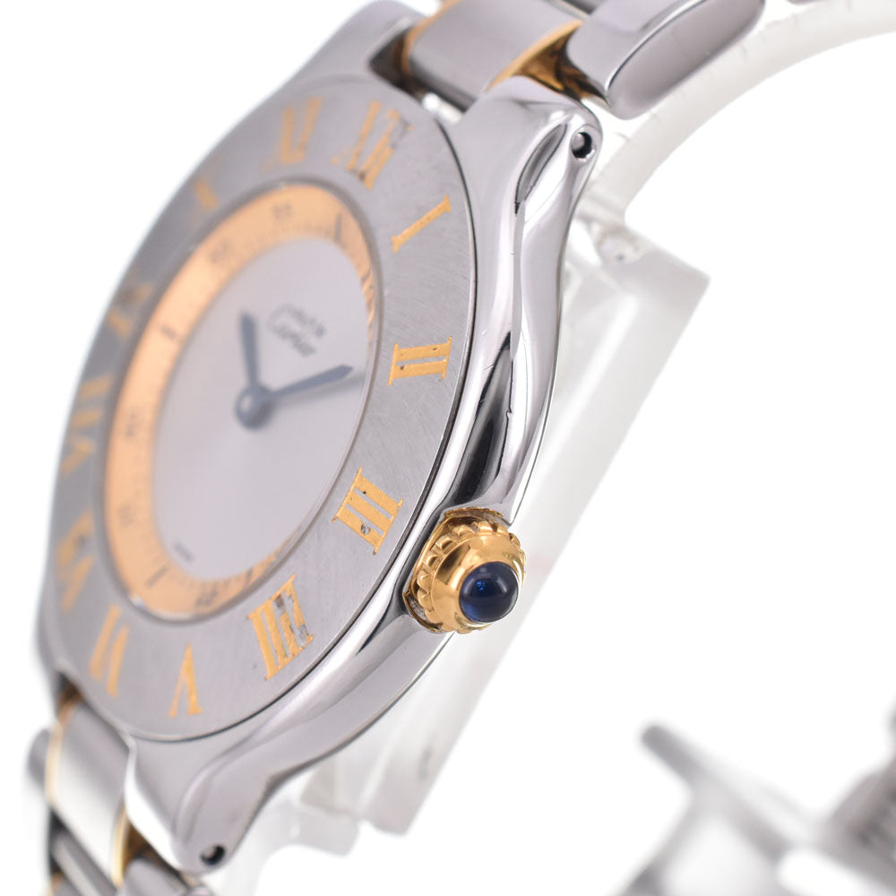 CARTIER 21 Must LM W10072R6 Stainless Steel/Gold Plated Silver Dial Quartz Ladies
 Watch B#144024