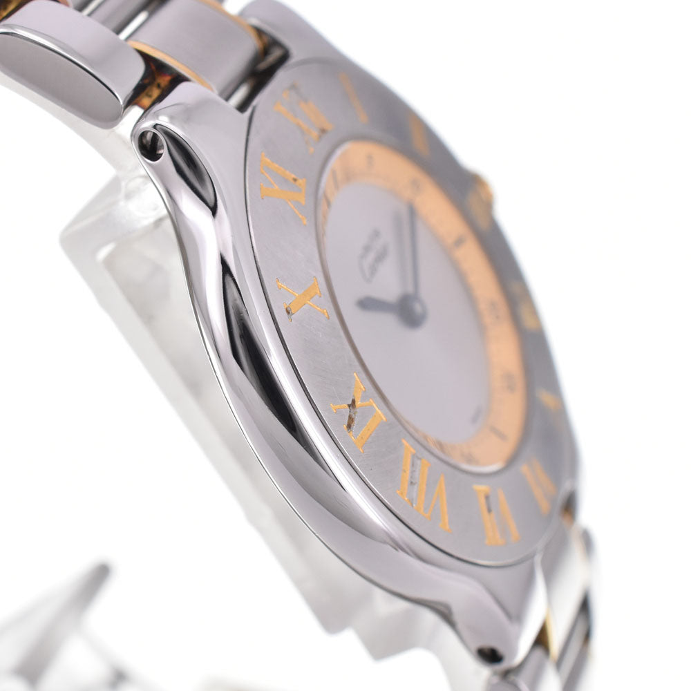 CARTIER 21 Must LM W10072R6 Stainless Steel/Gold Plated Silver Dial Quartz Ladies
 Watch B#144024