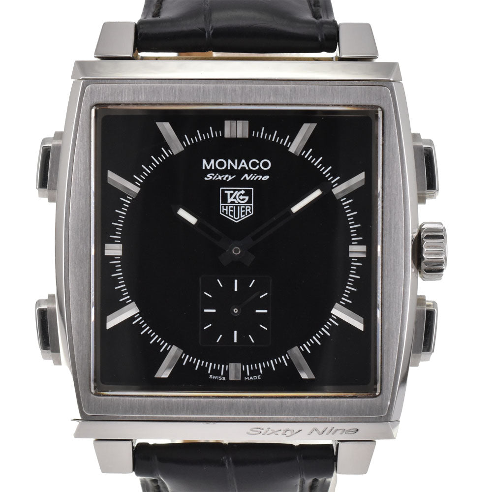 TAG HEUER Monaco 69 CW9110-0 Reversible Digital-Analog Hand Winding & Quartz black Dial Hand Winding Men's
 Watch R#144028