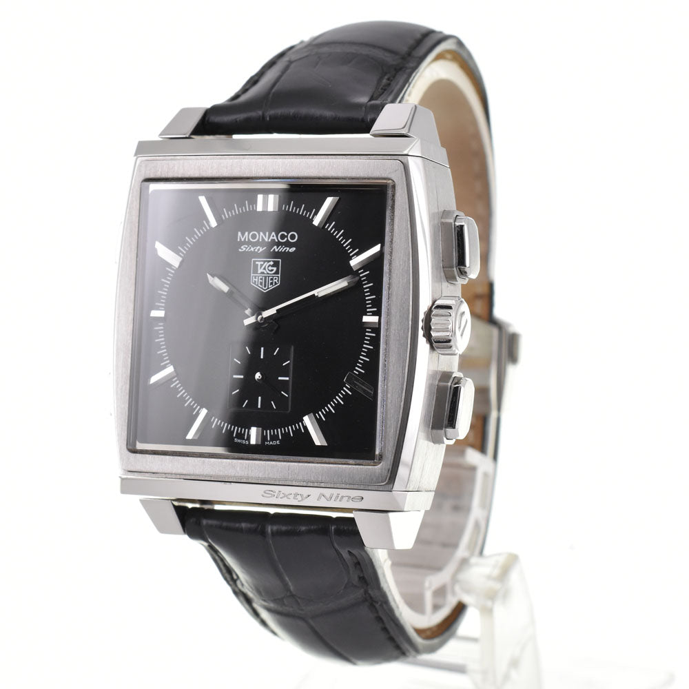 TAG HEUER Monaco 69 CW9110-0 Reversible Digital-Analog Hand Winding & Quartz black Dial Hand Winding Men's
 Watch R#144028