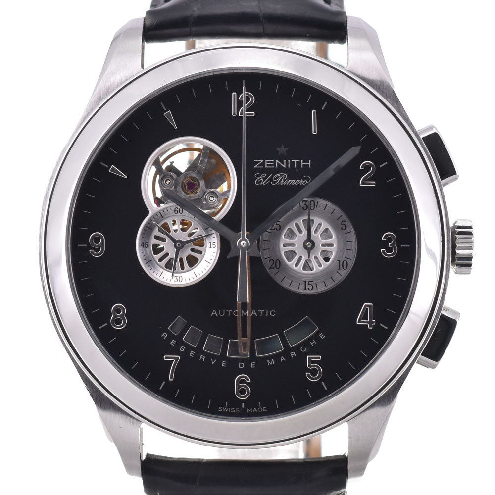 ZENITH Grand Class Open El Primero 03.0520.4021 see-through back black Dial Automatic Men's
 Watch B#144035