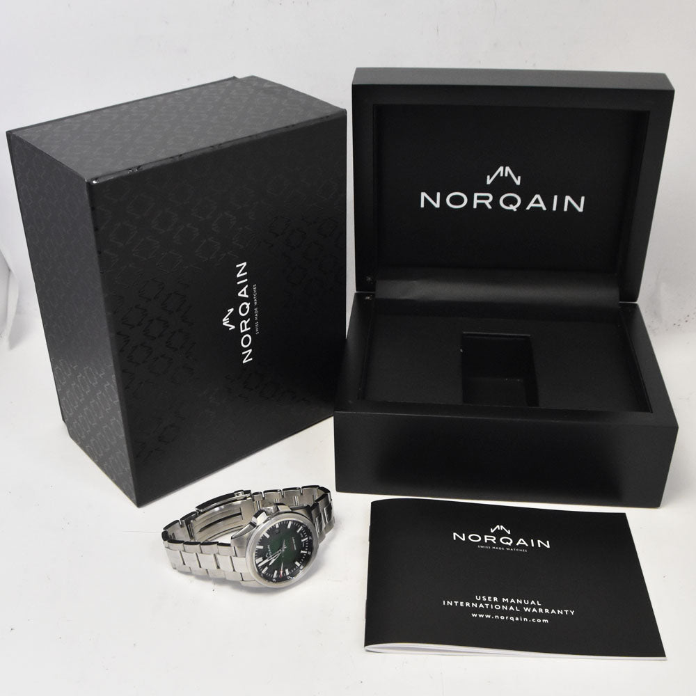 with paper NORQAIN Independence N3008S03A/ES301/150SI green Dial Automatic Men's
 Watch A#144042