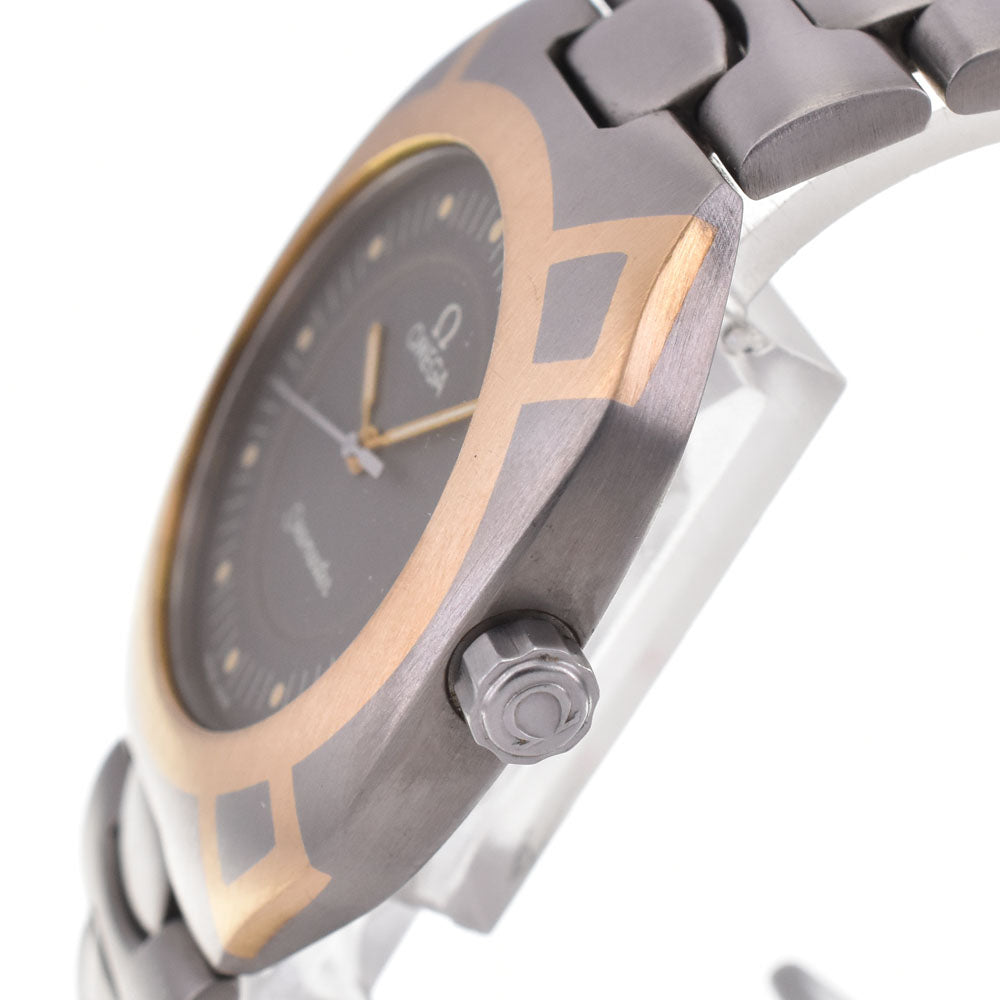 OMEGA Seamaster Polaris vintage Titanium/K18 Date gray Dial Quartz Men's
 Watch A#144045