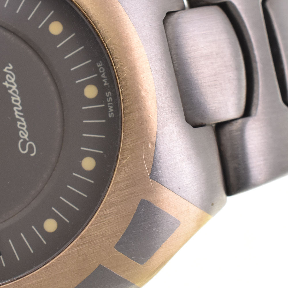 OMEGA Seamaster Polaris vintage Titanium/K18 Date gray Dial Quartz Men's
 Watch A#144045