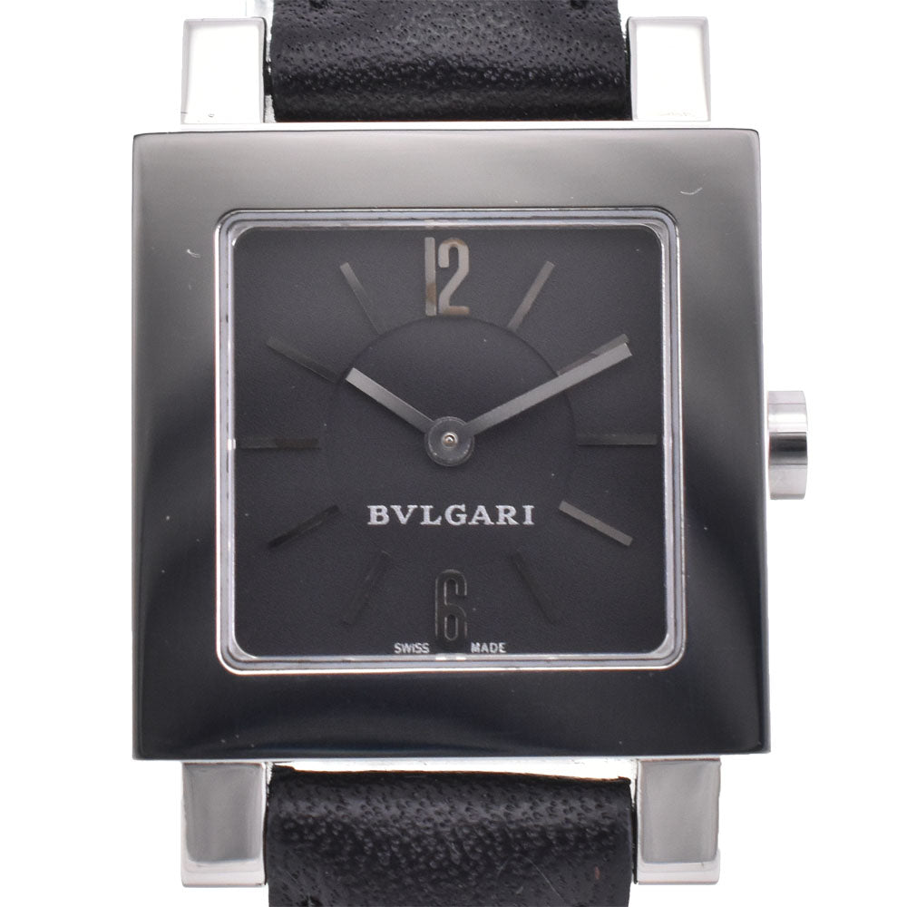 BVLGARI Quadrat SQ22SL Stainless Steel leather black Dial Quartz Ladies
 Watch A#144046