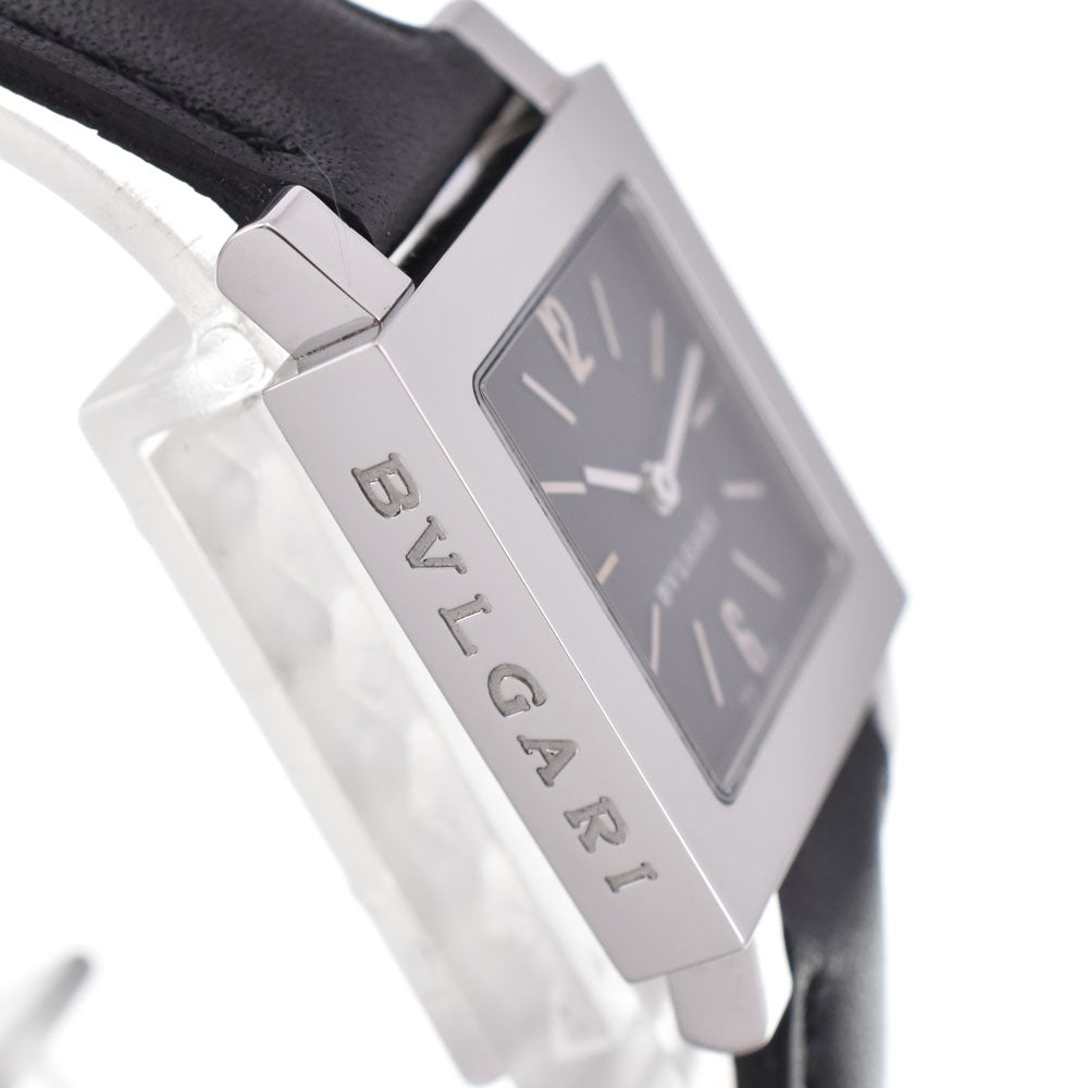 BVLGARI Quadrat SQ22SL Stainless Steel leather black Dial Quartz Ladies
 Watch A#144046