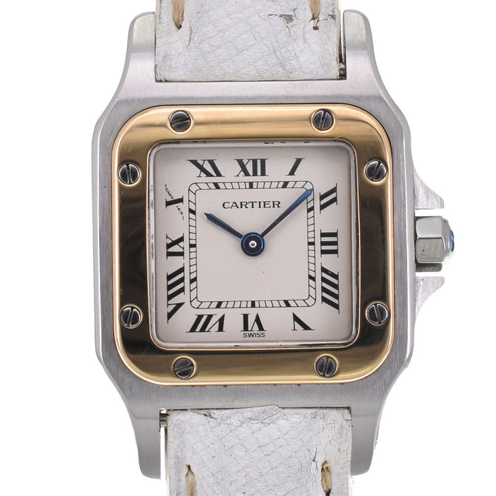 CARTIER Santosgalbe SM W200124D K18YG Bezel Ivory Dial Quartz Ladies
 Watch A#144053