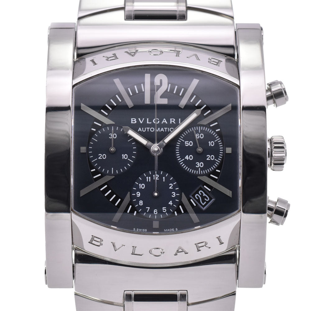 with paper BVLGARI Assioma AA48SCH Chronograph Date Navy Dial Automatic Men's
 Watch A#144059