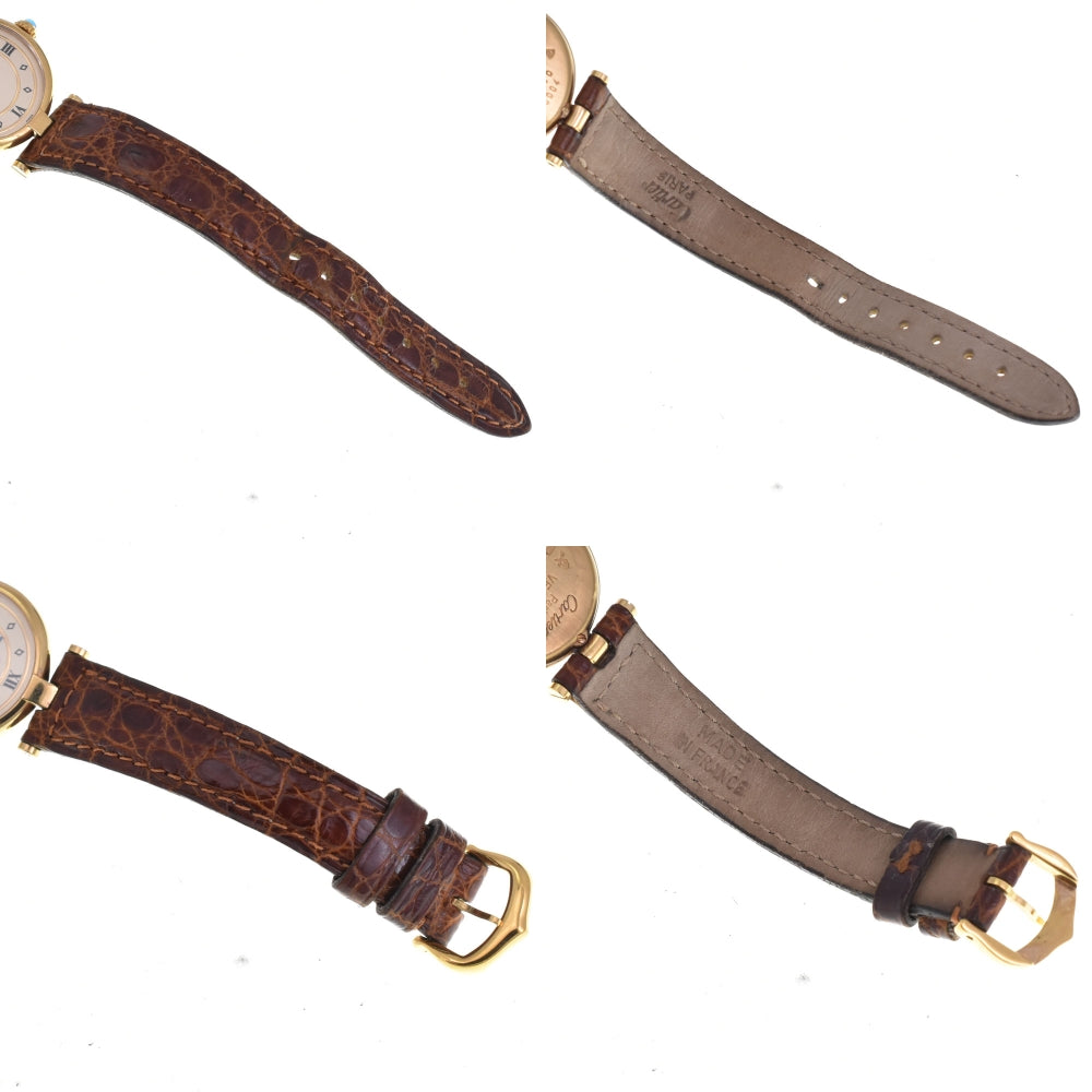 with paper CARTIER Must Vendome Vermeille 590004 SV925 (Gold Plated) / Leather Ivory Dial Quartz Ladies
 Watch A#144063