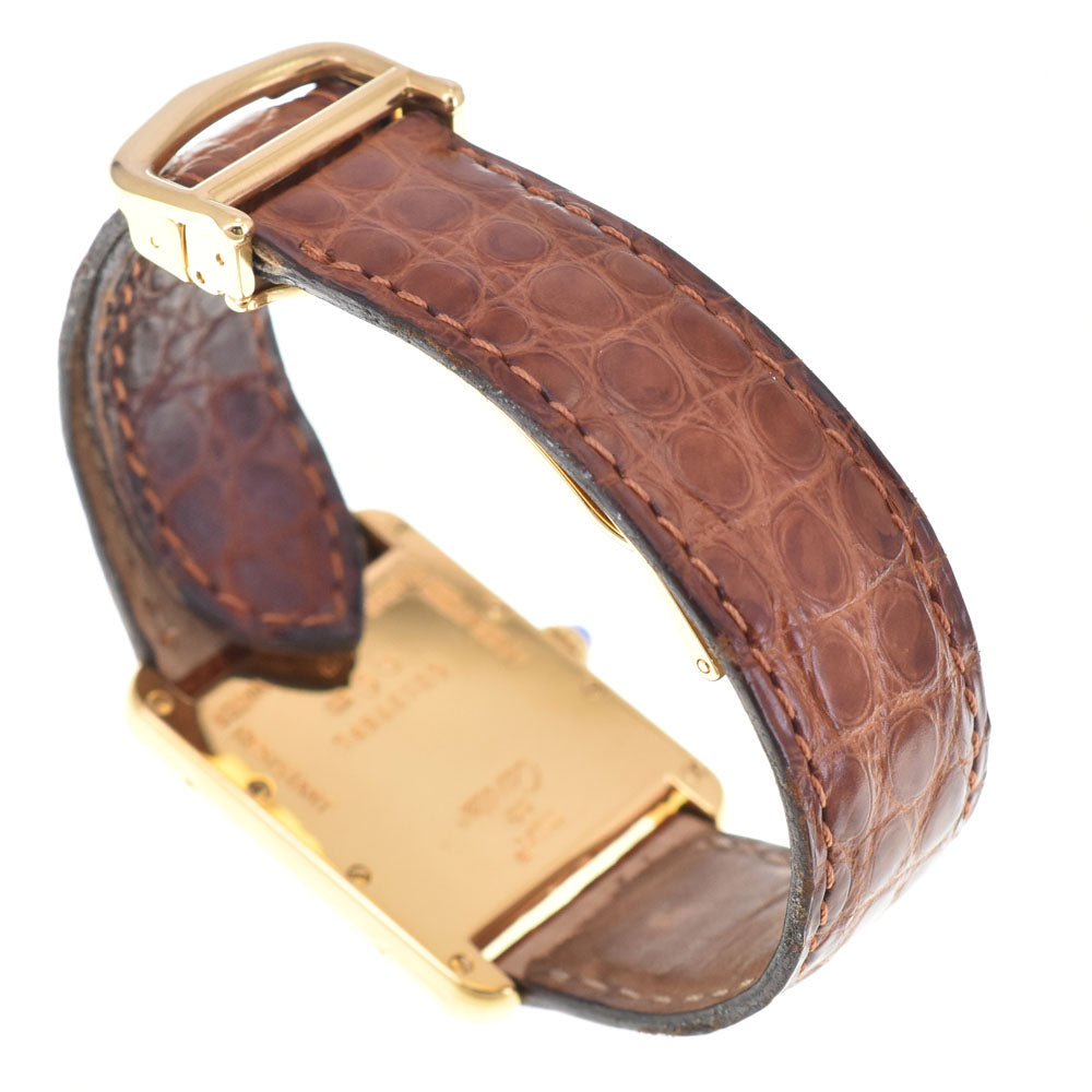 with paper CARTIER Must tank LM W1013754 Date SV925 (Gold Plated)/Leather white Dial Quartz Men's
 Watch B#144065