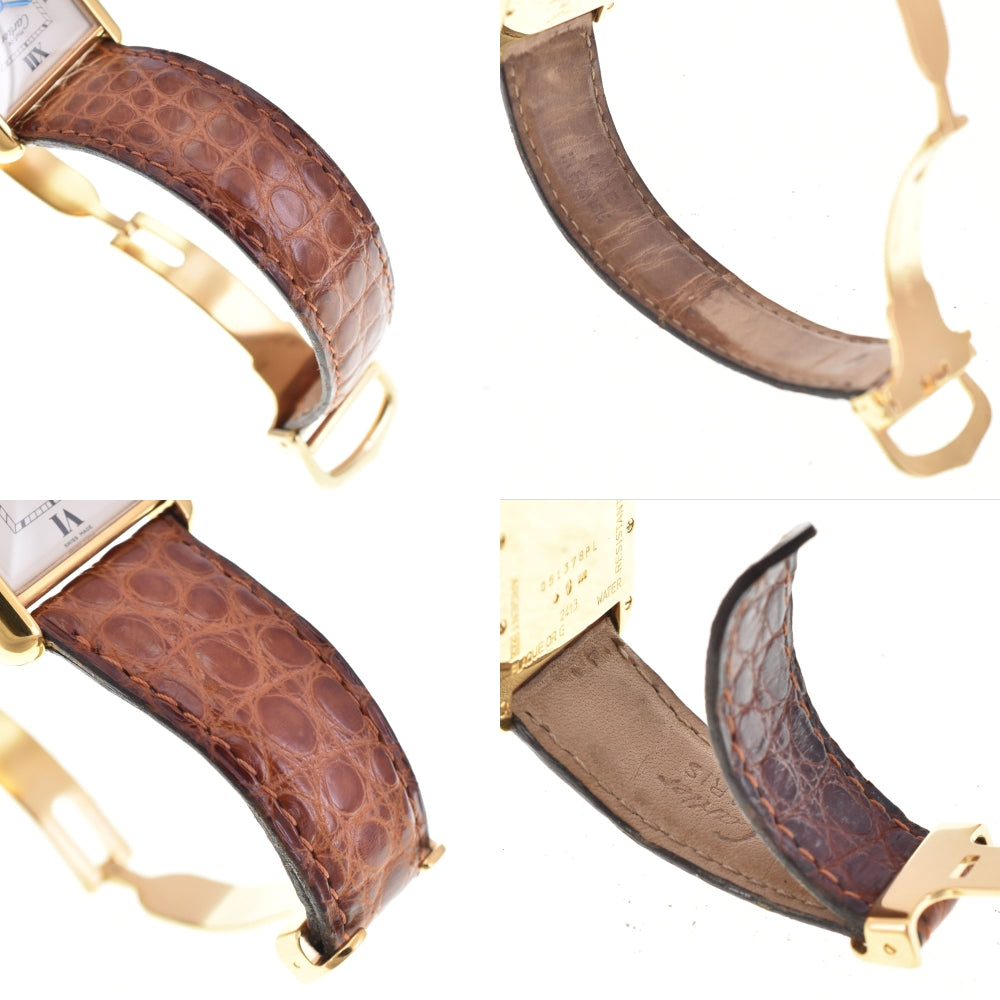 with paper CARTIER Must tank LM W1013754 Date SV925 (Gold Plated)/Leather white Dial Quartz Men's
 Watch B#144065