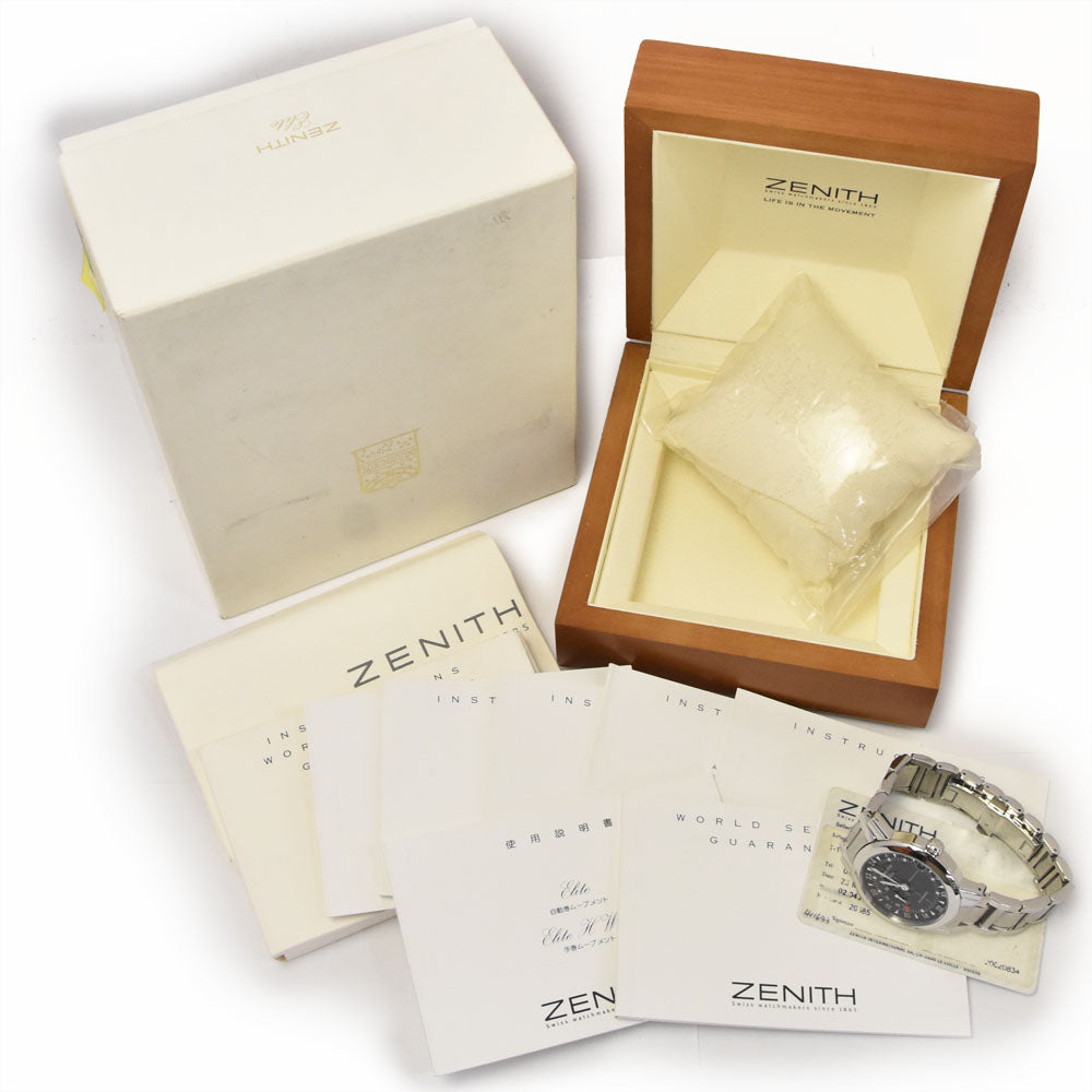 with paper ZENITH Port Royale Elite 01/02.0451.682 Small second date GMT black Dial Automatic Men's
 Watch D#144072