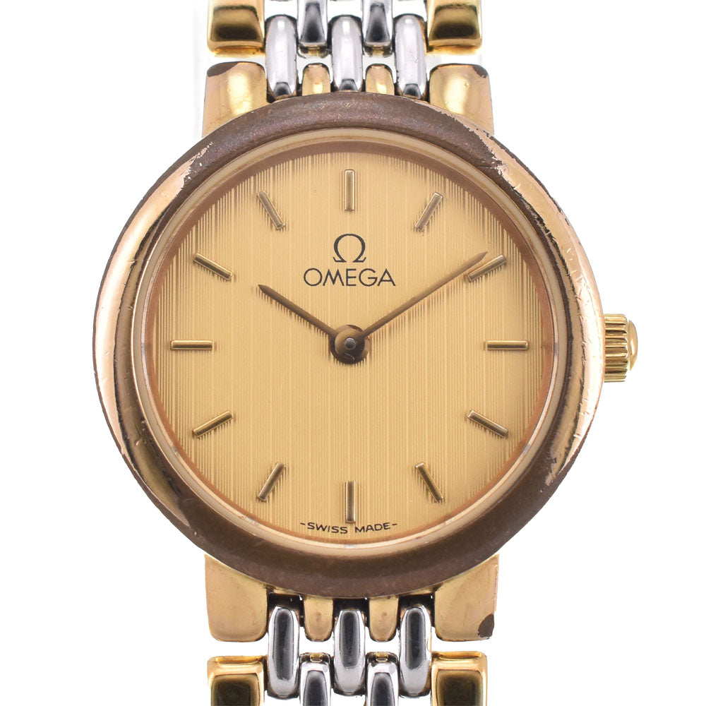 OMEGA De Ville Stainless Steel/Gold Plated gold Dial Quartz Ladies
 Watch B#144098