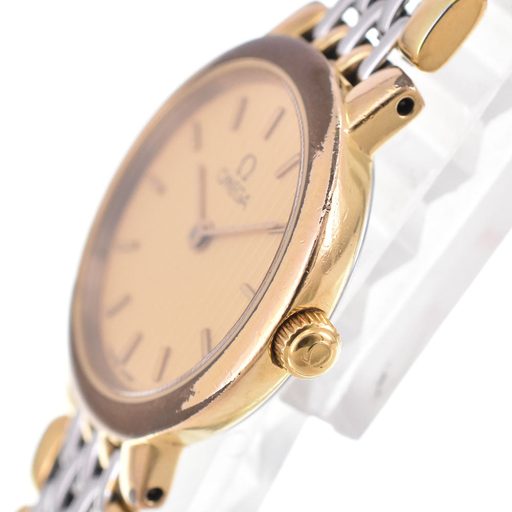 OMEGA De Ville Stainless Steel/Gold Plated gold Dial Quartz Ladies
 Watch B#144098