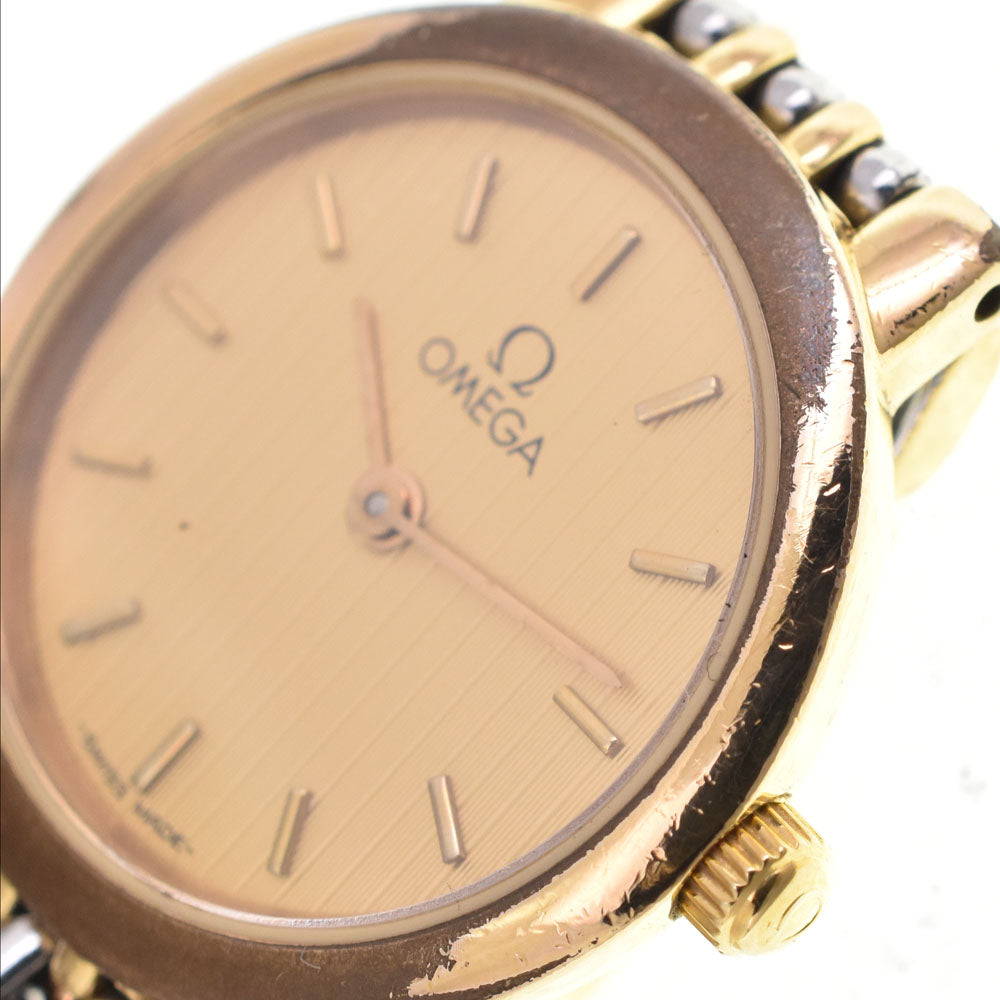 OMEGA De Ville Stainless Steel/Gold Plated gold Dial Quartz Ladies
 Watch B#144098