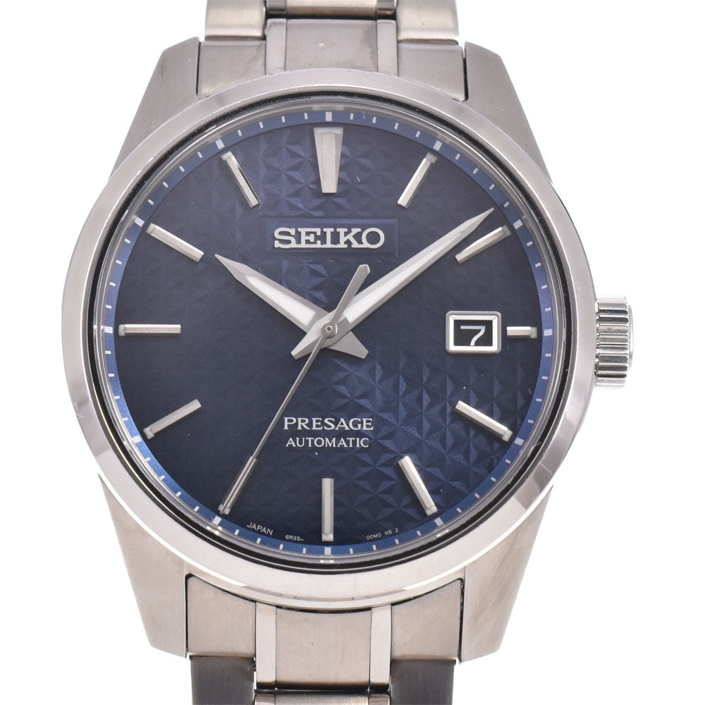 with paper SEIKO Presage SARX077 Date see-through back blue Dial Automatic Men's
 Watch B#144108