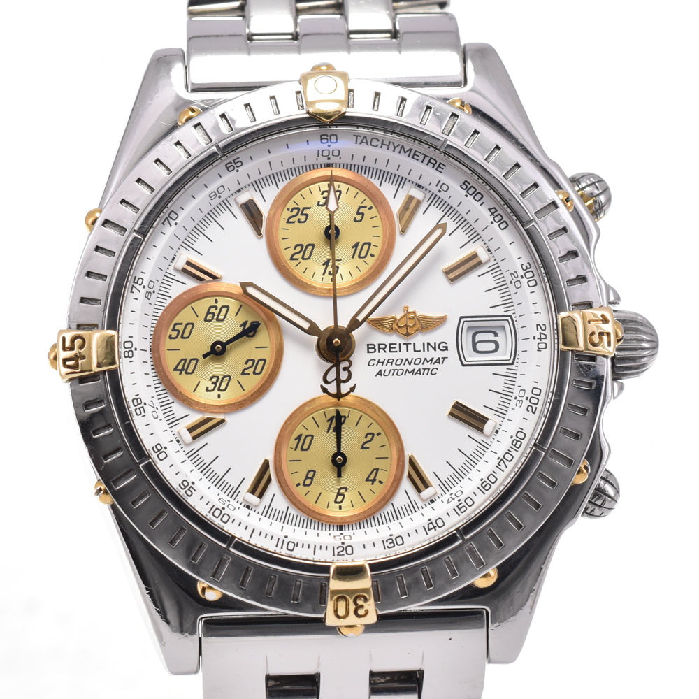 with paper BREITLING Chronomat Evolution Bicolo B13350 white Dial Automatic Men's
 Watch H#144121