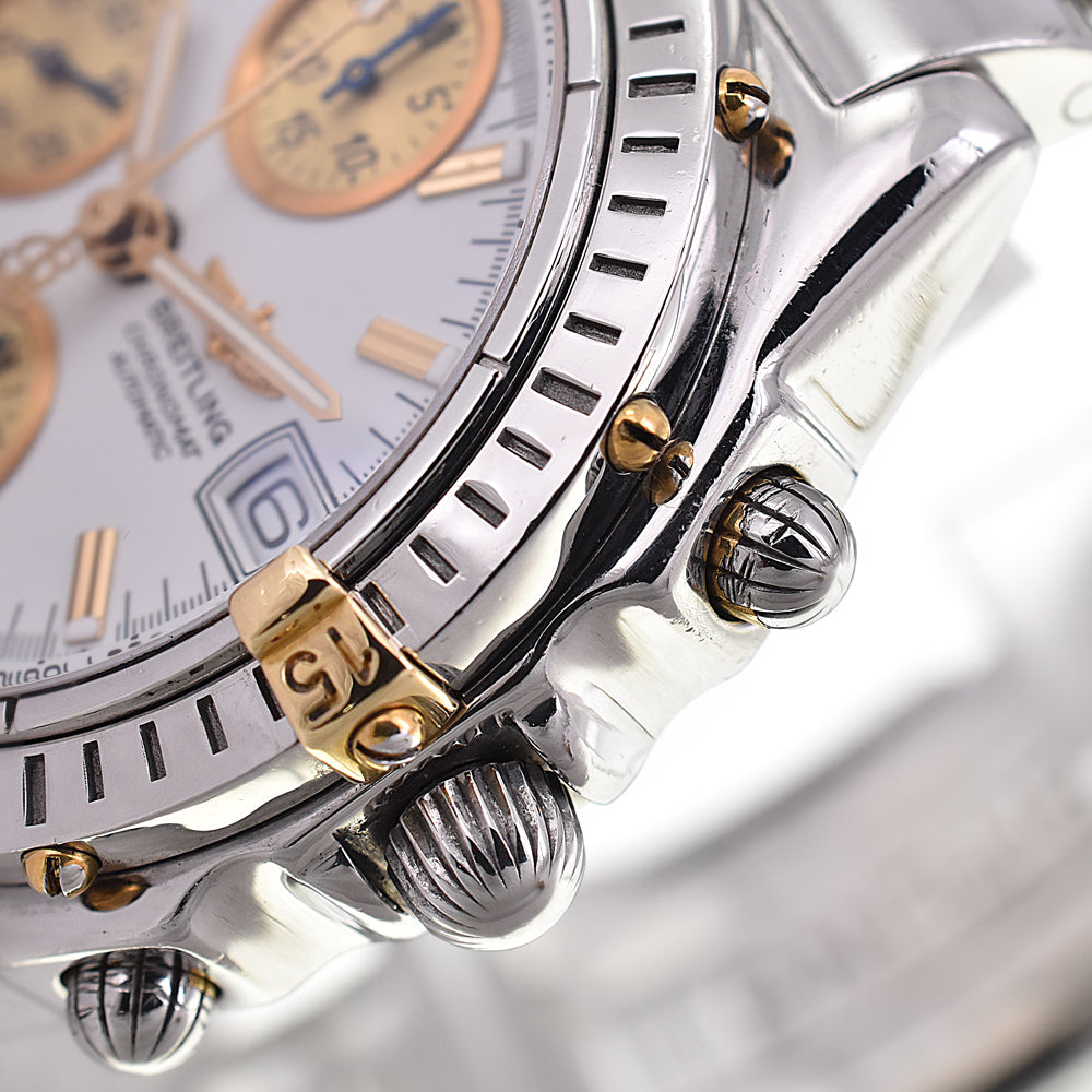 with paper BREITLING Chronomat GT Bicolor B13350 white Dial Automatic Men's
 Watch H#144121