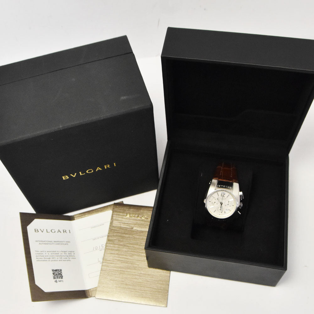 with paper BVLGARI Elgon EG35SCH Chronograph Date Silver Dial Automatic Unisex
 Watch C#144127