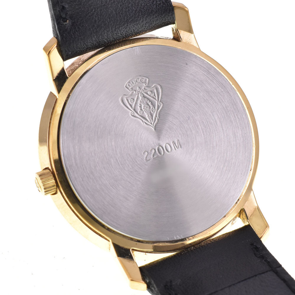 GUCCI 2200M Gold Plated / Leather black Dial Quartz Men's
 Watch B#144135