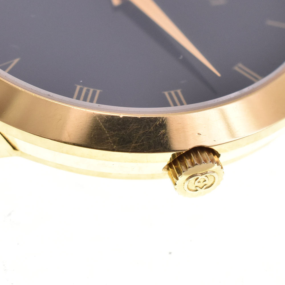 GUCCI 2200M Gold Plated / Leather black Dial Quartz Men's
 Watch B#144135