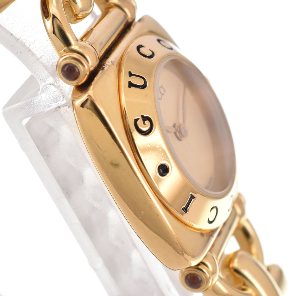 GUCCI 6300L Gold Plated / Leather gold Dial Quartz Ladies
 Watch B#144136