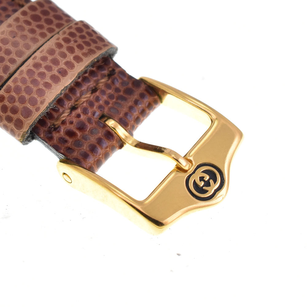 GUCCI 6300L Gold Plated / Leather gold Dial Quartz Ladies
 Watch B#144136
