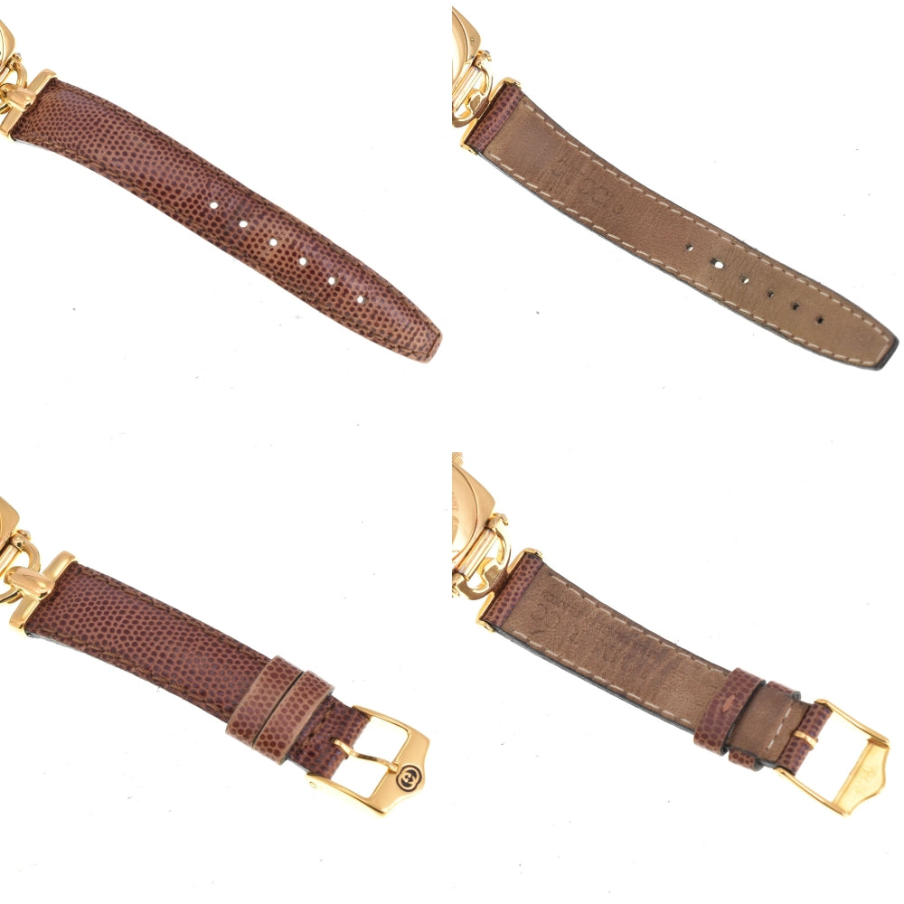 GUCCI 6300L Gold Plated / Leather gold Dial Quartz Ladies
 Watch B#144136