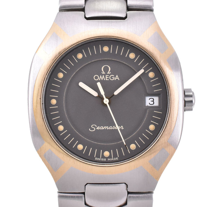 OMEGA Seamaster Polaris vintage Stainless Steel/K18 Date gray Dial Quartz Men's
 Watch B#144137
