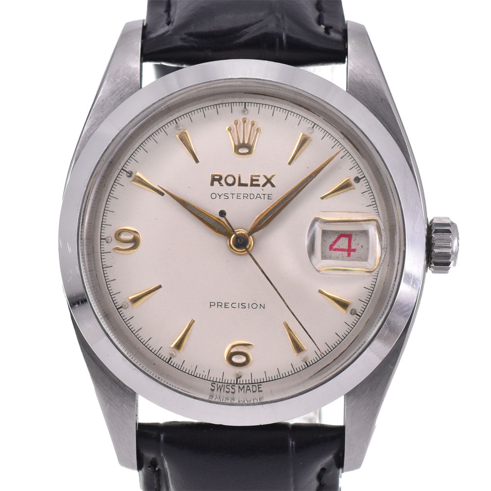 ROLEX Oyster Date Precision 6494 vintage Cal.1210 Silver Dial Hand Winding Men's
 Watch B#144143