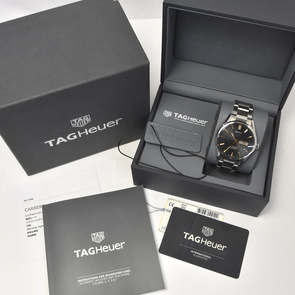 with paper TAG HEUER Carrera WAR201C.BA0723 Caliber 5 day date black Dial Automatic Men's
 Watch B#144154