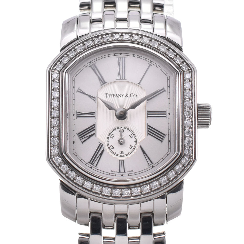 TIFFANY&Co. Mark Coupe Diamond Bezel 21932523 Small second Silver Dial Quartz Ladies
 Watch B#144155