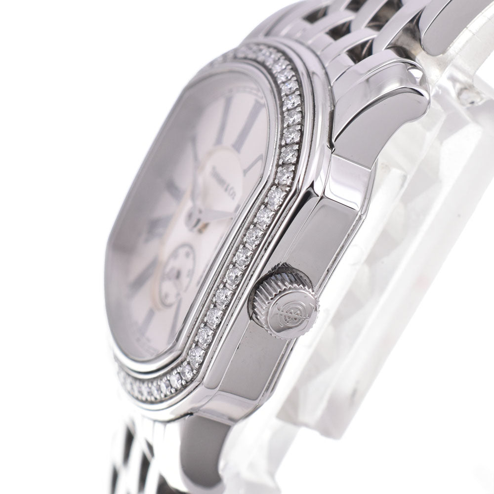 TIFFANY&Co. Mark Coupe Diamond Bezel 21932523 Small second Silver Dial Quartz Ladies
 Watch B#144155