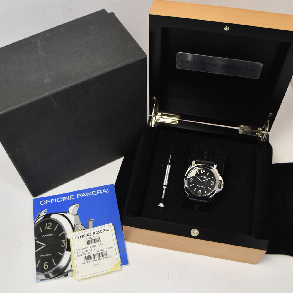 PANERAI Luminor base PAM00112 black Dial Hand Winding Men's
 Watch B#144160