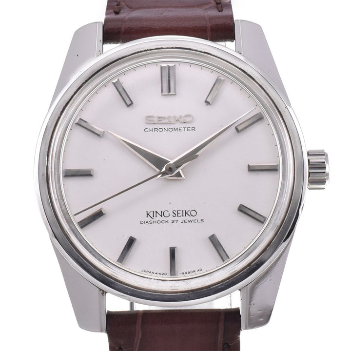 SEIKO King Seiko 4420-9990 Chronometer Lion Medallion Silver Dial Hand Winding Men's
 Watch A#144165