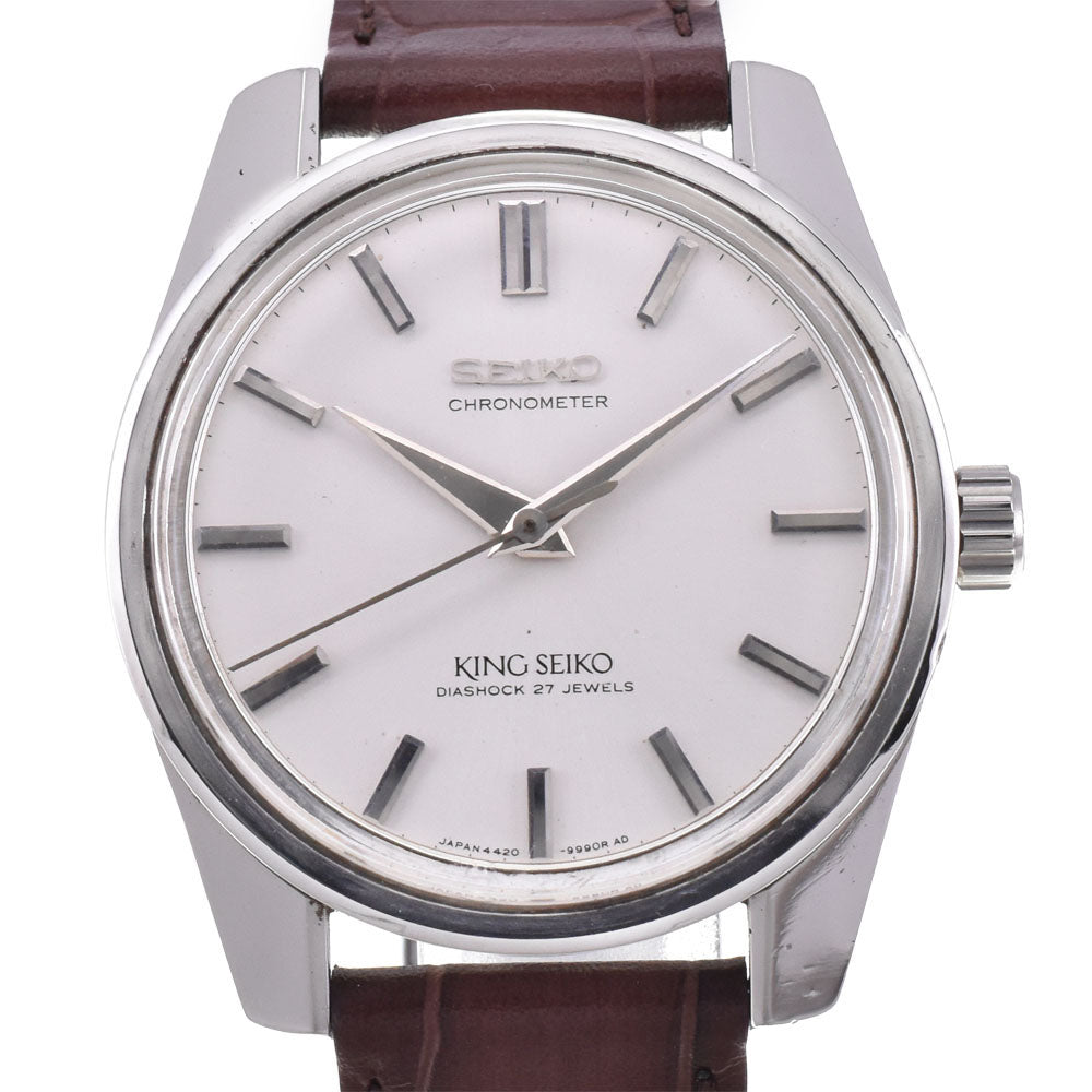 SEIKO King Seiko 4420-9990 Chronometer Lion Medallion Silver Dial Hand Winding Men's
 Watch □#144165