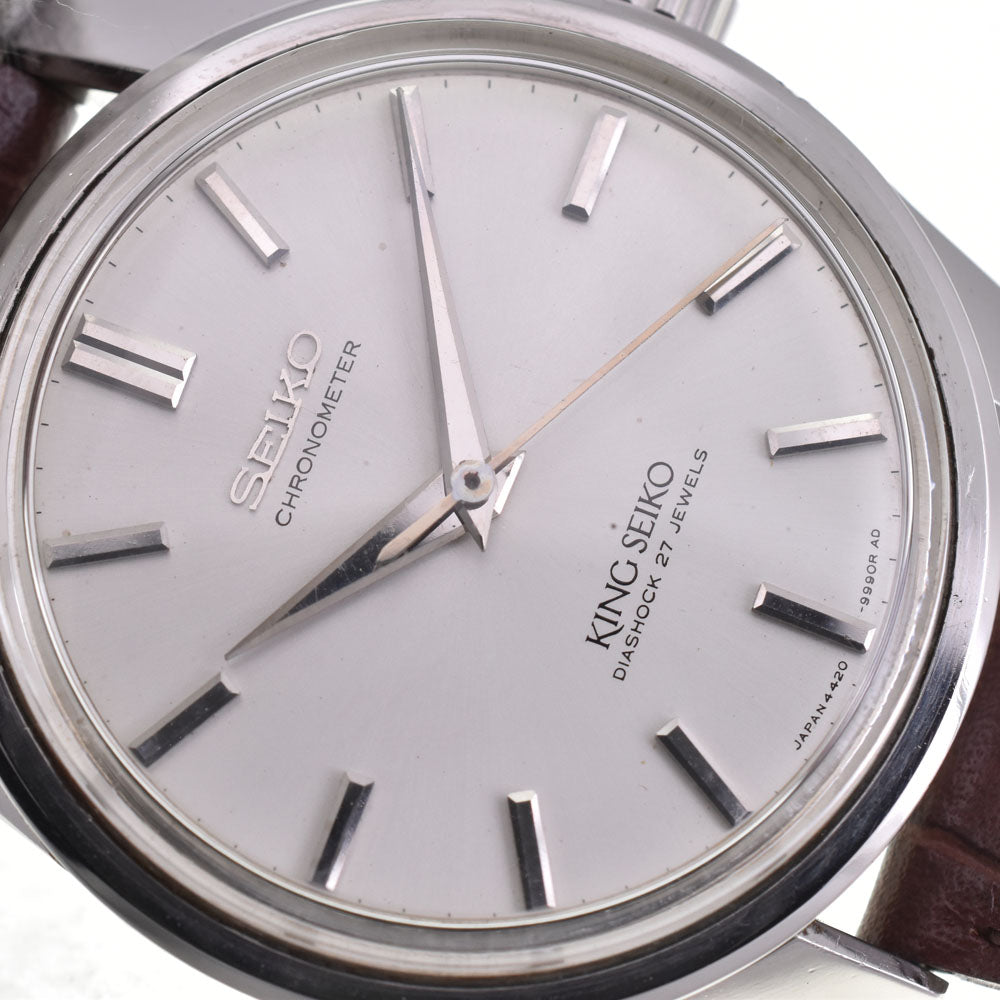 SEIKO King Seiko 4420-9990 Chronometer Lion Medallion Silver Dial Hand Winding Men's
 Watch A#144165