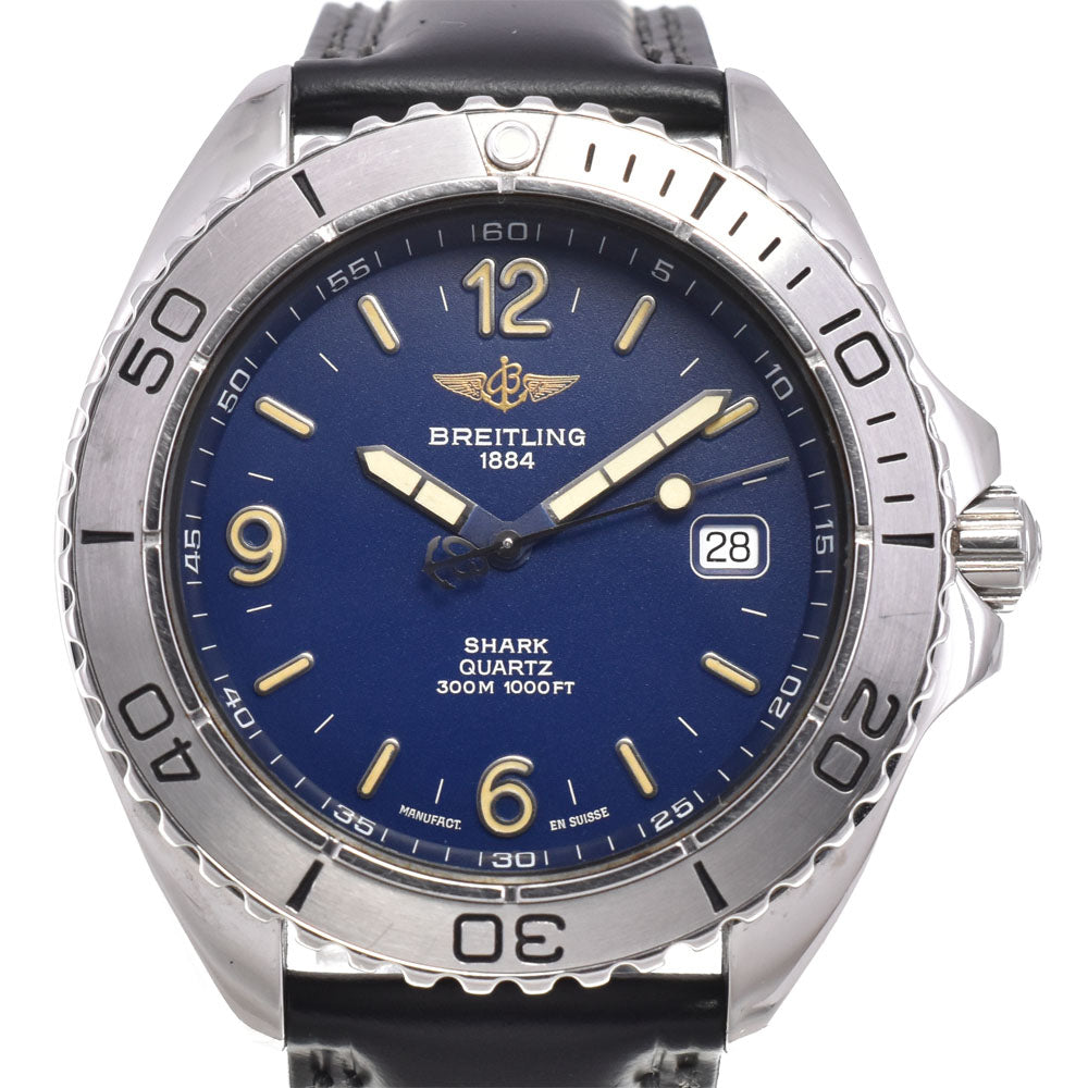 BREITLING Shark 300m A58605 Stainless Steel Navy Dial Quartz Men's
 Watch A#144171