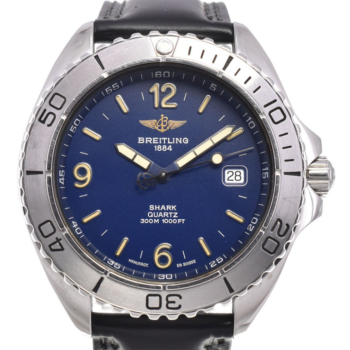 BREITLING Shark 300m A58605 Stainless Steel Navy Dial Quartz Men's
 Watch A#144171