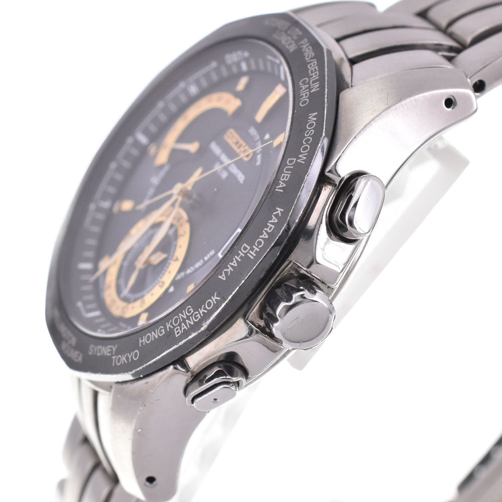 SEIKO Brights SAGA001/8B53-0AA1 titanium Black / gold Dial Radio Sync Solar Men's
 Watch B#144174