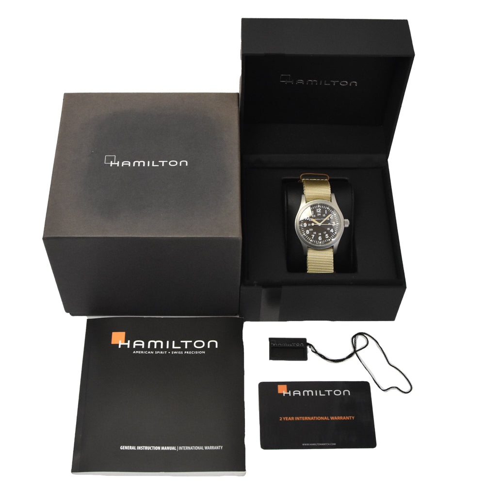 with paper HAMILTON Khaki field H694290 Brown Dial Hand Winding Men's
 Watch I#144191
