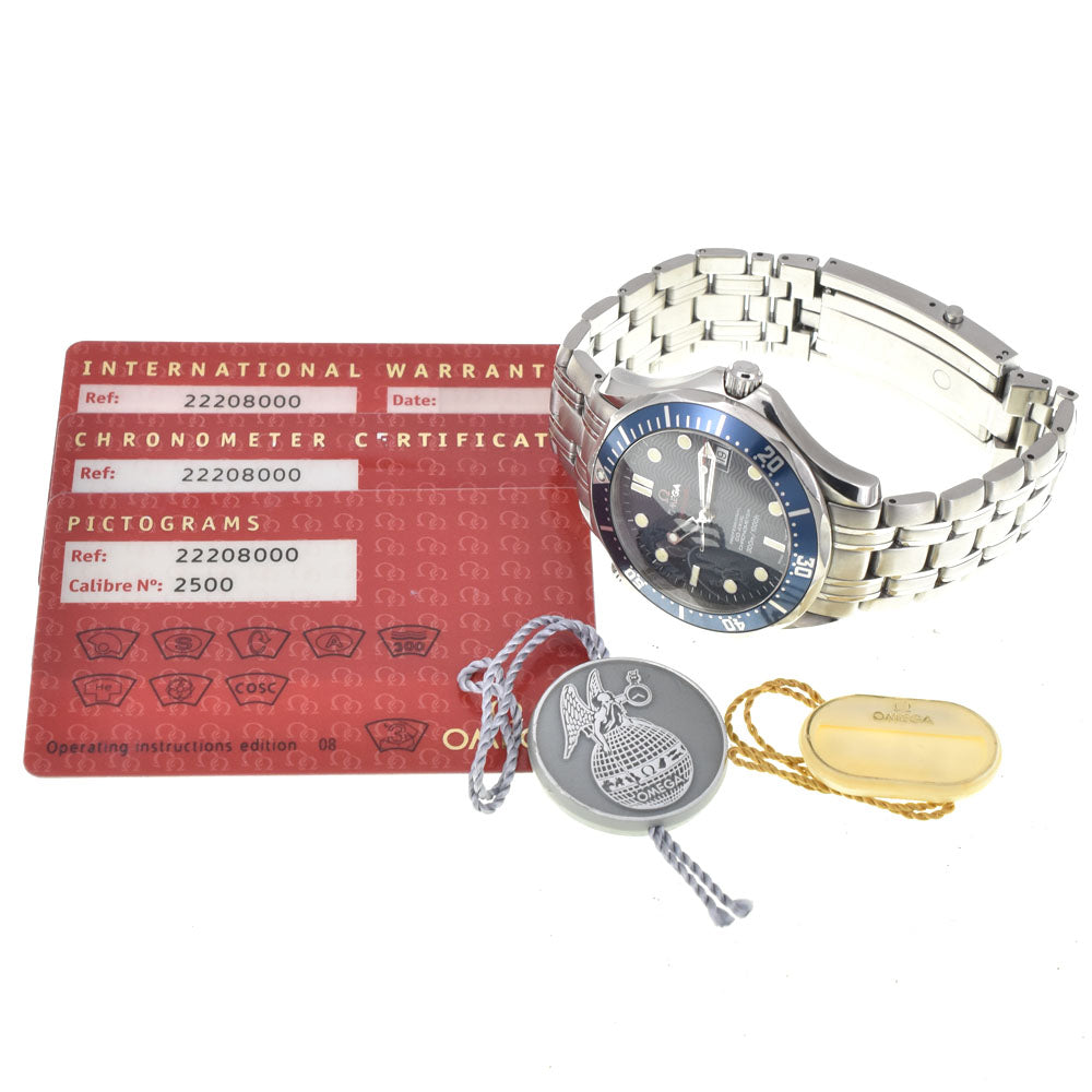 with paper OMEGA Seamaster Professional 300M 2220.80 Date Co-axial Chronometer Navy Dial Automatic Men's
 Watch D#144194