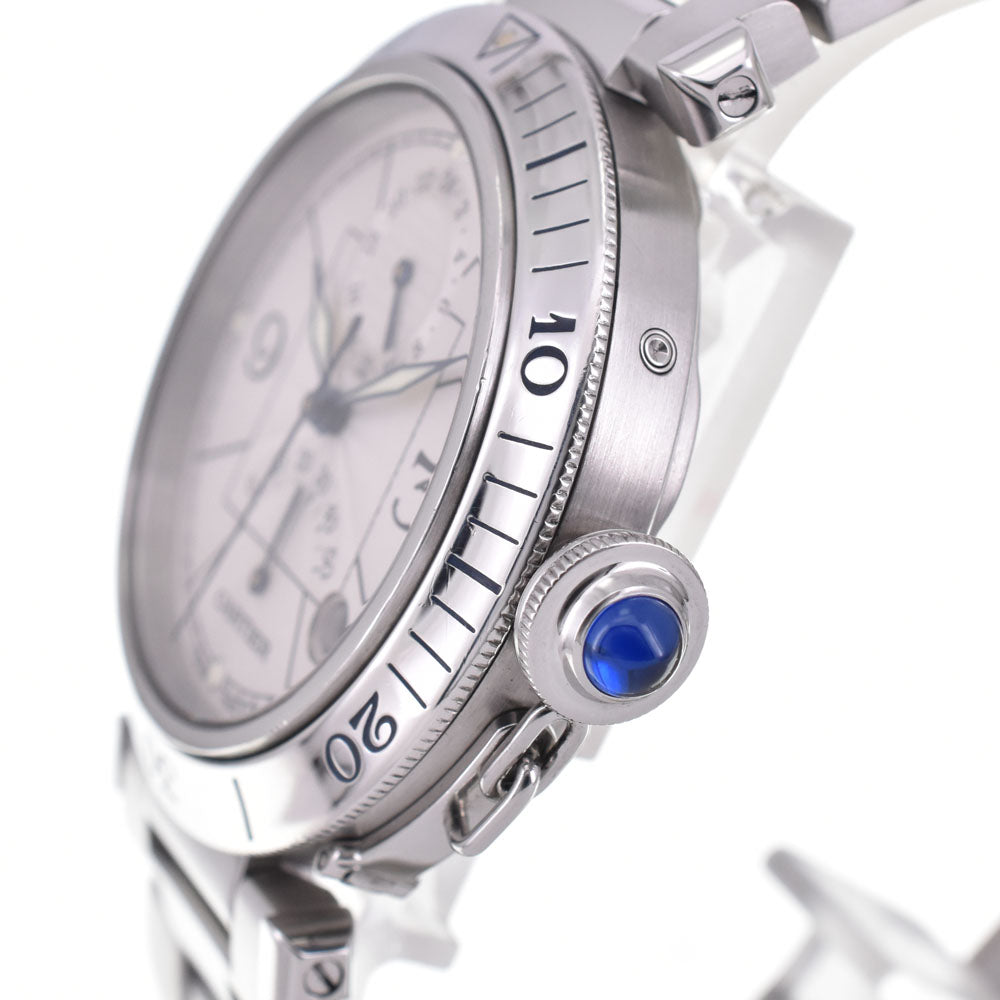 with paper CARTIER Pasha W31037H3 GMT power reserve date Silver Dial Automatic Men's
 Watch B#144196