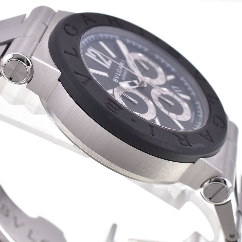 with paper BVLGARI Diagono Chronograph DG42SVCH Date black Dial Automatic Men's
 Watch C#144200