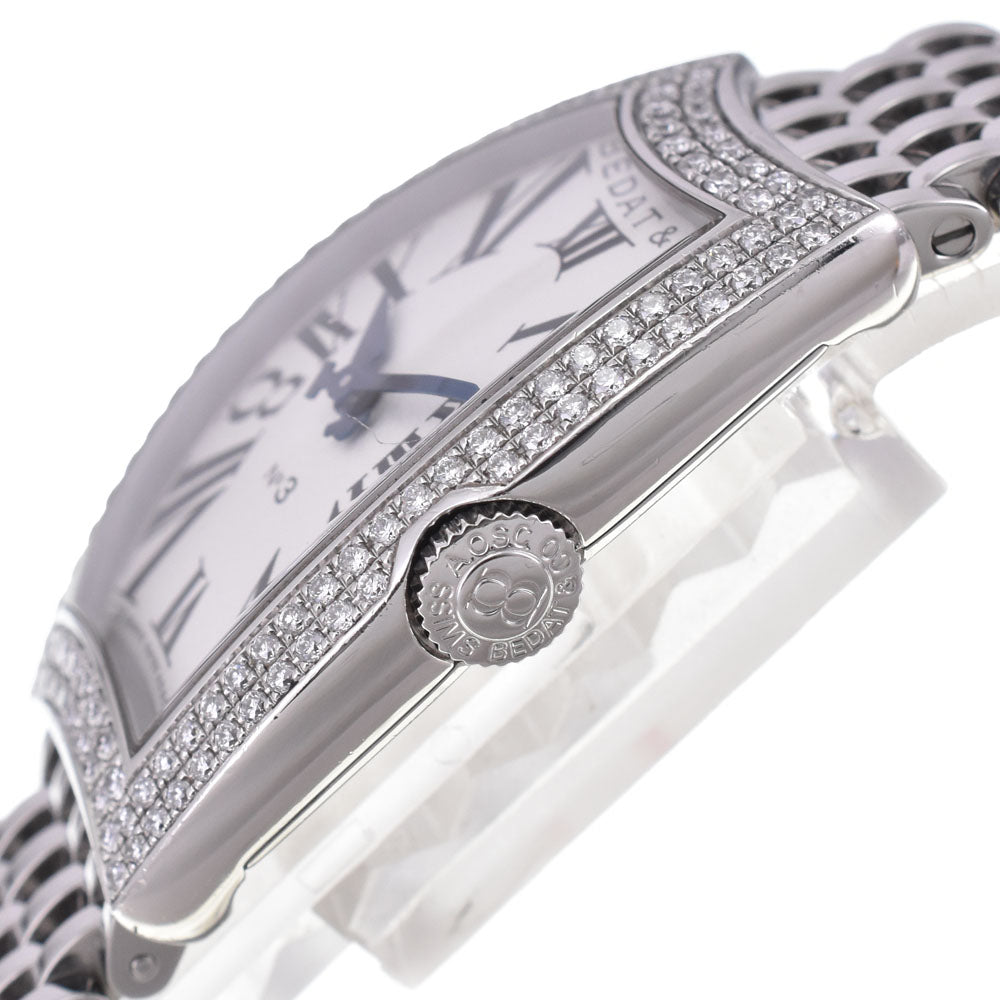 with paper BEDAT&Co NO.3 384.031.600 Diamond Bezel Silver Dial Quartz Ladies
 Watch C#144203